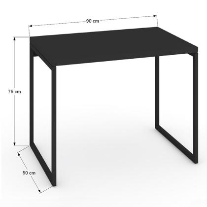 Imagem de Mesa Escrivaninha Industrial Aço 90 ônix/Preto - Panorama Móveis