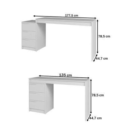 Imagem de Mesa Escrivaninha Infantil 3 Gavetas Branco - Brv