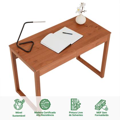 Imagem de Mesa Escrivaninha Madeira 2 Gavetas Noah