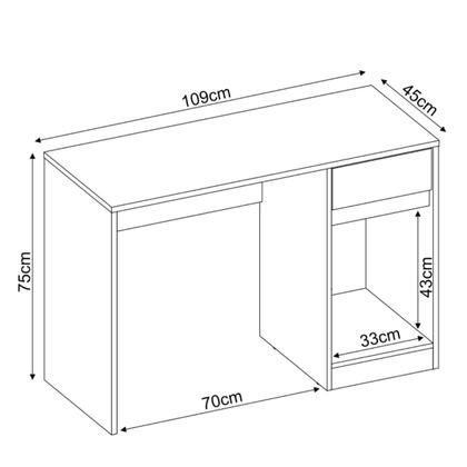 Imagem de Mesa Escrivaninha Morada 1 Porta 1 Gaveta Branco - Demóbile