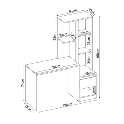 Imagem de Mesa Escrivaninha Morada c/ Armário 1 Porta e 1 Gaveta - Escritório Home Office - Demobile 29800