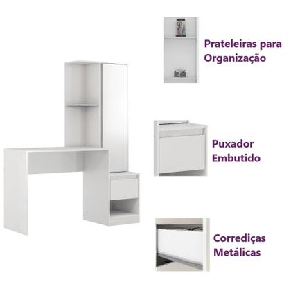Imagem de Mesa Escrivaninha Morada c/ Armário 1 Porta e 1 Gaveta - Escritório Home Office - Demobile 29800