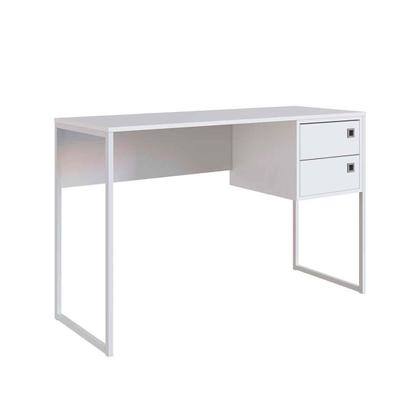 Imagem de Mesa Escrivaninha Multiuso Com 2 Gavetas Pés em Metal 1,20m