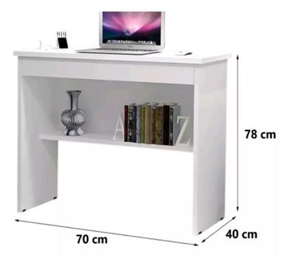 Imagem de Mesa Escrivaninha Notebook Office Com Gaveta Vitoria Branco