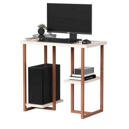 Imagem de Mesa Escrivaninha para Computador Barzinho Cantinho do Café Mali 76cm Com Prateleira Pé de Ferro Tampo MDF Estilo Industrial Home Office