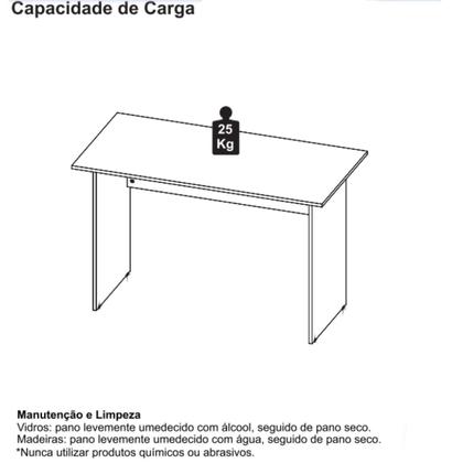 Imagem de Mesa Escrivaninha para computador e notebook Escritório 1,20x0,60m sem Gavetas WORKSTART NOGAL SEVILHA