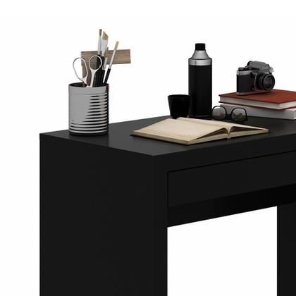 Imagem de Mesa Escrivaninha Para Computador Home Office 90 cm Com 1 Gaveta Escritório Preto
