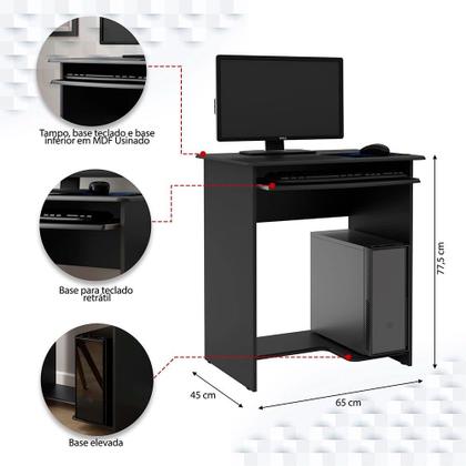 Imagem de Mesa Escrivaninha para Computador Notebook Prática 65Cm Ej Móveis