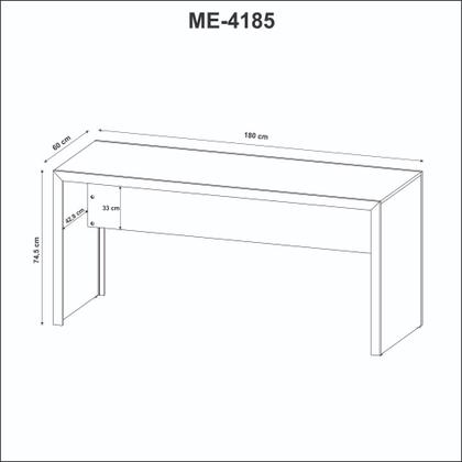 Imagem de Mesa Escrivaninha para Escritório 180cm Branco ME4185 Tecnomobili