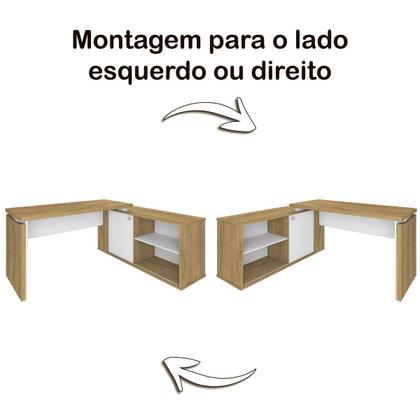 Imagem de Mesa Escrivaninha para Escritório em L com Porta Stuart