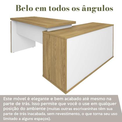 Imagem de Mesa Escrivaninha para Escritório em L com Porta Stuart
