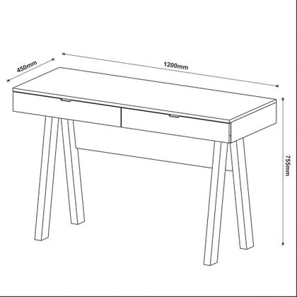 Imagem de Mesa Escrivaninha para Escritório Home Office ME4128 MDP Amendoa G69 - Gran Belo