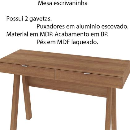 Imagem de Mesa Escrivaninha para Escritório Home Office ME4128 MDP Amendoa G69 - Gran Belo