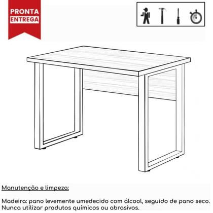 Imagem de Mesa Escrivaninha para Escritório PÉ QUADRO 1,70x0,70m com Gavetas MARSALA