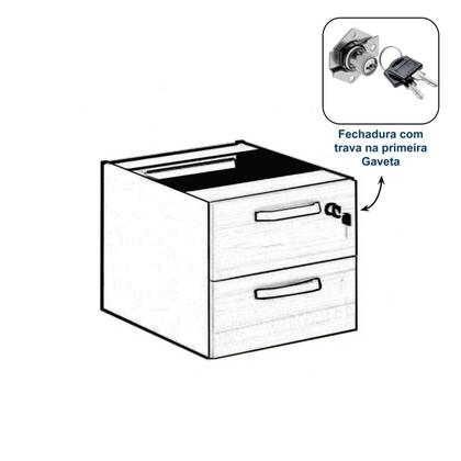 Imagem de Mesa Escrivaninha para Escritório PÉ QUADRO 1,70x0,70m com Gavetas MARSALA