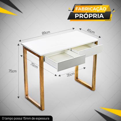 Imagem de Mesa Escrivaninha Para Estudo Com 2 Gavetas Mesinha Para Computador