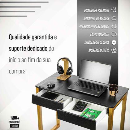 Imagem de Mesa Escrivaninha Para Estudo Com 2 Gavetas Mesinha Para Computador