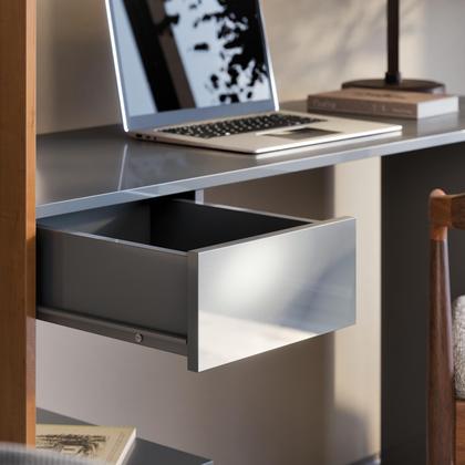 Imagem de Mesa Escrivaninha Para Home Office E Escritório Infinity Com Prateleiras E Gaveta