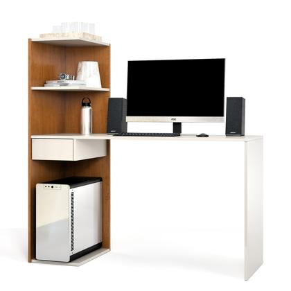 Imagem de Mesa Escrivaninha Para Home Office E Escritório Infinity Com Prateleiras E Gaveta