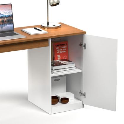 Imagem de Mesa Escrivaninha Para Home Office E Escritório Paris Estilo Moderno Com Porta Em Mdf