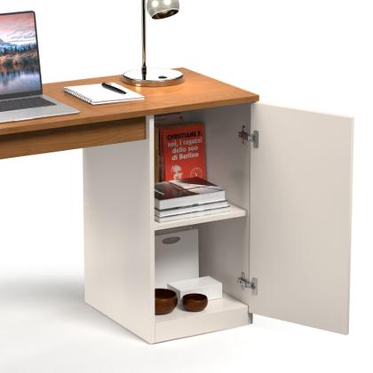 Imagem de Mesa Escrivaninha Para Home Office E Escritório Paris Estilo Moderno Com Porta Em Mdf