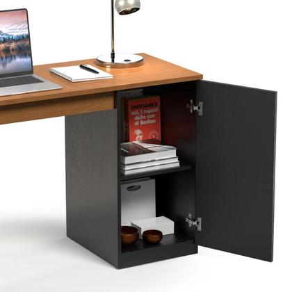 Imagem de Mesa Escrivaninha Para Home Office E Escritório Paris Estilo Moderno Com Porta Em Mdf
