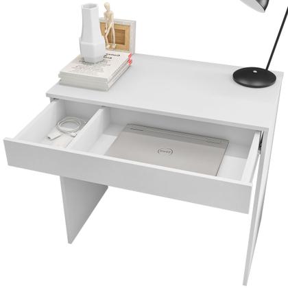 Imagem de Mesa Escrivaninha Para Notebook Home Office Allexa 80cm com 01 Gaveta Branco - Desk Design
