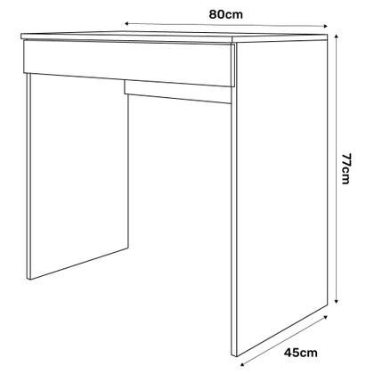 Imagem de Mesa Escrivaninha Para Notebook Home Office Allexa 80cm com 01 Gaveta Preto - Desk Design