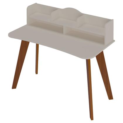 Imagem de Mesa Escrivaninha Sofia Off White/Cedro - Artely Móveis