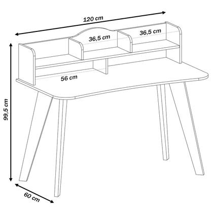 Imagem de Mesa Escrivaninha Sofia Off White/Cedro - Artely Móveis