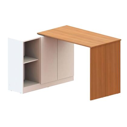 Imagem de Mesa Escrivaninha Versa Home com Tampo Multifuncional 2 Portas Freijó/Branco - Telasul