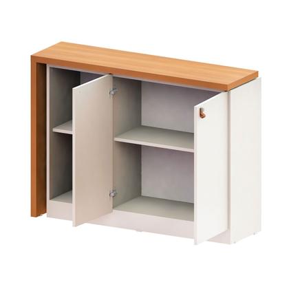 Imagem de Mesa Escrivaninha Versa Home com Tampo Multifuncional 2 Portas Freijó/Branco - Telasul