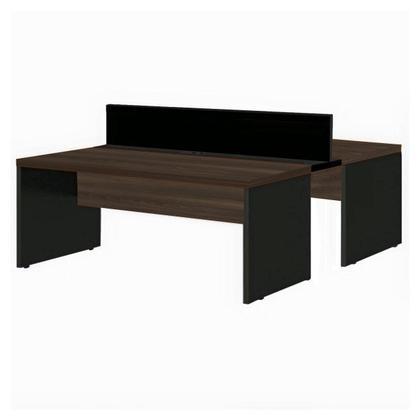 Imagem de Mesa Estação de Trabalho Dupla 1,20x1,35m 02 Lugares com Gavetas com ponto de tomada WORKSTART MARSALA PRETO