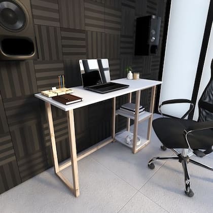 Imagem de Mesa Estilo Industrial Moderna P/ Escritório Branco Moderna