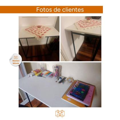 Imagem de Mesa Estudo Escritório Decorativo Dobrável Notebook Gamer Quarto Computador Simples