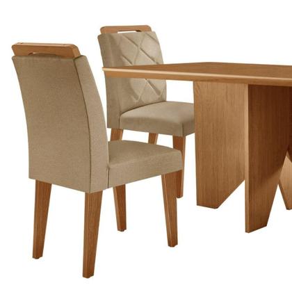 Imagem de Mesa Evora 120 Mdf Canto Copo E Com 4 Cadeiras Melissa Turim 07-naturalle-naturalle