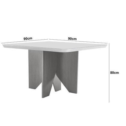 Imagem de Mesa Evora 90 Mdf Canto Copo E Com 4 Cadeiras Melissa Turim 07 Naturalle
