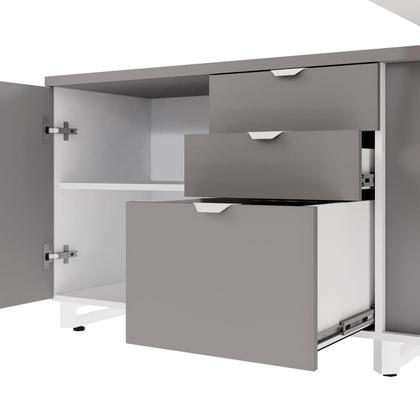 Imagem de Mesa Executiva 1,80m c/ Armário Lateral e Cx de Tomadas F5