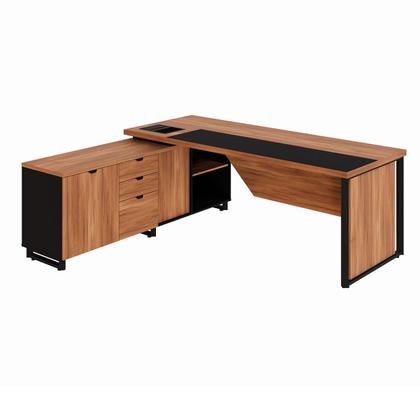 Imagem de Mesa Executiva 1,80m c/ Armário Lateral e Cx de Tomadas F5