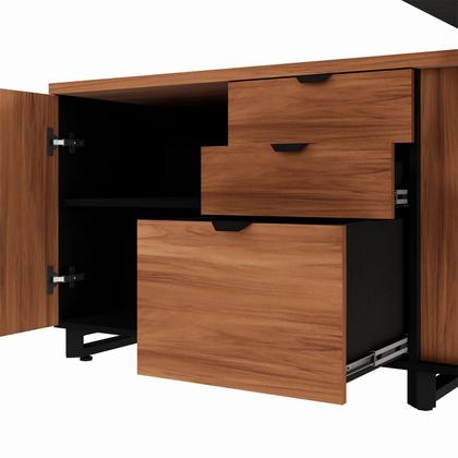 Imagem de Mesa Executiva 1,80m c/ Armário Lateral e Cx de Tomadas F5