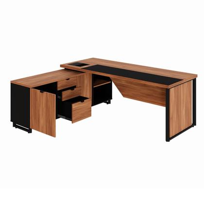 Imagem de Mesa Executiva 1,80m c/ Armário Lateral e Cx de Tomadas F5