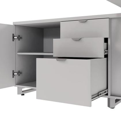 Imagem de Mesa Executiva 2,00m c/ Armário Lateral e Cx de Tomadas F5