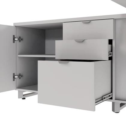 Imagem de Mesa Executiva 2,00m c/ Armário Lateral e Cx de Tomadas F5