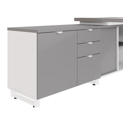 Imagem de Mesa Executiva 2,00m c/ Armário Lateral e Cx de Tomadas F5