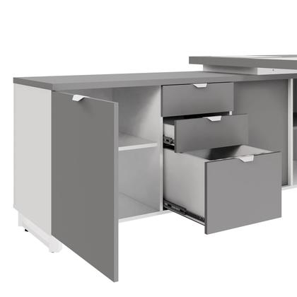 Imagem de Mesa Executiva 2,00m c/ Armário Lateral e Cx de Tomadas F5