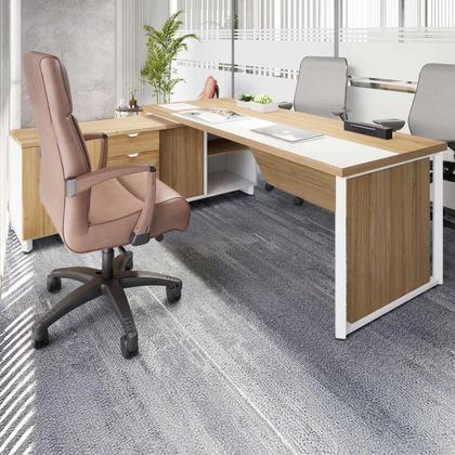 Imagem de Mesa Executiva 2,00m c/ Armário Lateral e Cx de Tomadas F5