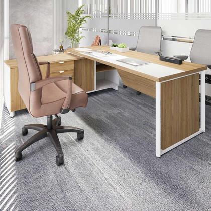 Imagem de Mesa Executiva 2,00m c/ Armário Lateral e Cx de Tomadas F5