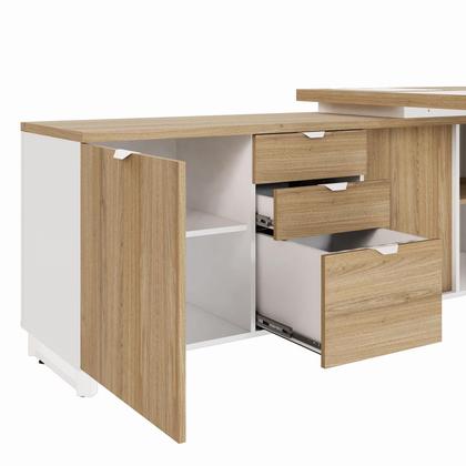 Imagem de Mesa Executiva 2,00m c/ Armário Lateral e Cx de Tomadas F5