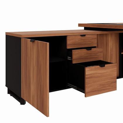 Imagem de Mesa Executiva 2,00m c/ Armário Lateral e Cx de Tomadas F5