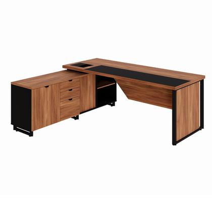 Imagem de Mesa Executiva 2,00m c/ Armário Lateral e Cx de Tomadas F5